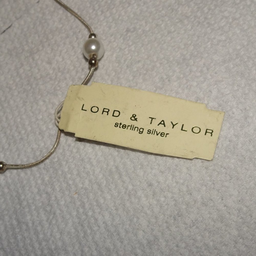Lord & Taylor 925 Sterling Faux Pearl Necklace - Picture 2 of 6